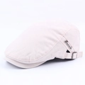 Coppola beige in cotone da uomo con logo in metallo e cinturino regolabile sul retro - Regolabile / Beige