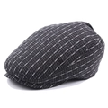 Coppola uomo alla moda con motivo a quadri bianco e nero in stile classico britannico - Regolabile (56-59cm) / Nero (Piccola Griglia)