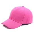 Classic rose pink cotton baseball cap with six-panel structure and curved brim design - Adjustable / Pink