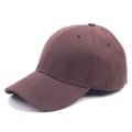 Classic dark brown cotton twill baseball cap with six-panel design and curved brim - Adjustable / Coffee