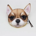 3D printed Chihuahua dog face coin purse with realistic brown and white fur pattern - Chihuahua