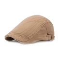 Kaki katoenen baret voor heren met GDYST borduursel en verstelbare metalen gespband - M / Khaki