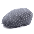 Coppola classica a righe grigie per uomo e donna, berretto elegante e traspirante - Regolabile (56-59cm) / Grigio (Griglia a Righe)