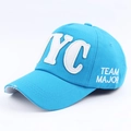 Casquette NYC bleue avec visière vieillie et broderie latérale Team Major - Réglable / Bleu