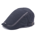 Gorra ivy de algodón para hombre con logo Style metálico y costuras decorativas laterales - Ajustable / Negro