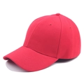 Classic bright red cotton baseball cap featuring a six-panel design and curved brim - Adjustable / Red