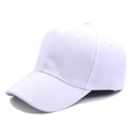 Classic white cotton baseball cap with adjustable strap and breathable eyelets for outdoors - Adjustable / White