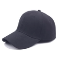 Classic black cotton baseball cap with pre-curved brim and six-panel design for outdoor use - Adjustable / Black