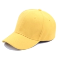 Minimalist bright yellow cotton baseball cap with classic six-panel design for sun protection - Adjustable / Yellow