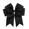 6-inch black grosgrain ribbon double-layered fishtail bow hair clip for children - Black (4)