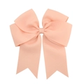 6 inch peach ribbed grosgrain ribbon bow hair clip with double fishtail streamers - Light Orange (8)