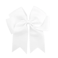 6 inch white grosgrain ribbon double layer fishtail bow hair clip for children - White (18)