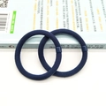 Durable navy blue flocked elastic hair bands in a double set for secure ponytails - Two-Piece Set / Dark Blue