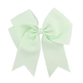 Detail of a large light mint green grosgrain ribbon bow hair clip with fishtail streamers - Light Mint Green (19)