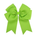 Detail of a 6-inch grass green ribbed grosgrain ribbon bow with a fishtail streamer - Grass Green (20)