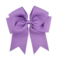6-inch purple ribbed ribbon fishtail hair bow clip for girls handmade hair accessories - Purple (5)