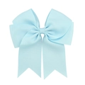 6 inch light blue ribbed grosgrain ribbon bow hair clip with double fishtail streamers - Light Blue (17)