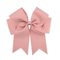 Pink 6-inch ribbed grosgrain ribbon hair bow with fishtail streamers for girls - Light Pink (16)