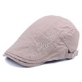 Gorra clásica de color caqui para hombre con bordado Huanle y hebilla de metal ajustable - Caqui