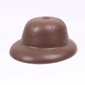 Casco coloniale marrone in plastica a tesa larga con fori di ventilazione parasole - L (58-60cm) / caffè