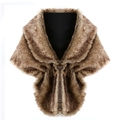 Elegant brown faux fur shawl for women with soft plush texture and natural fur patterns - Brown Short Hair
