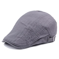 Gorra de visera gris oscuro para hombre con bordado de letras y hebilla ajustable - Gris