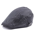 Gorra plana para hombre gris oscuro en tejido texturizado con hebilla metálica - Negro