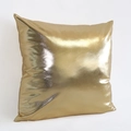 Quadratischer goldener Kissenbezug mit metallischem Kunstleder-Finish für das Sofa - 45x45 cm / Gold