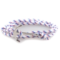 Dettaglio del bracciale in corda intrecciata a righe rosso bianco blu con chiusura ad ancora VIKINGS - SA-04 Rosso Bianco Blu