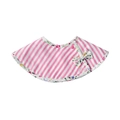 Baby cotton round bib featuring sweet pink stripes and floral bow detail with a snap button - Striped Gauze Bib - Light Pink Stripes