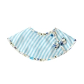 Blue and white striped cotton baby bib with floral trim and decorative bow detail - Striped Gauze Bandage - Light Blue Stripes