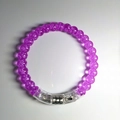 Glow-in-the-dark purple acrylic beaded bracelet with LED bubble texture and clear switch - Purple Bead Style