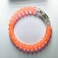 Orange LED bubble acrylic bracelet with colorful glowing light and battery switch - Orange Bead Style