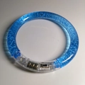 Blue LED acrylic bracelet with internal bubbles and glowing electronic components - Blue Bubble Style