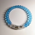 Blue LED acrylic bracelet with glowing bubbles and transparent battery compartment - Blue Bead Style