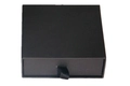 Square black sliding drawer jewelry gift box made of cardboard for rings and bracelets - Black