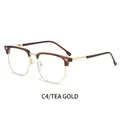 Montatura occhiali browline oro tè C4 con eleganti aste metalliche di design - Montatura Oro Marrone
