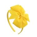 Bright yellow grosgrain ribbon bow headband for kids and women hair accessory - Yellow