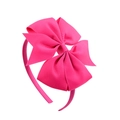 Hot pink large grosgrain ribbon bow headband for girls with handmade texture - Hot Pink