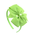 Neon green double layer grosgrain ribbon bow headband for girls and women accessory - Fluorescent Green