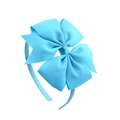 Light blue bow headband for girls made of high-quality grograin ribbon fabric - Sky Blue