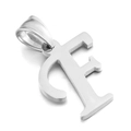 Polished silver stainless steel letter F pendant with high-shine metallic finish - Letter F (KP54510-CD)