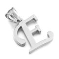 Polished silver stainless steel pendant featuring a minimalist capital letter E design - Letter E (KP54509-CD)