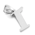 Polished stainless steel letter I pendant charm in silver finish for necklaces - Letter I (KP54513-CD)