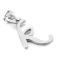 Polished stainless steel pendant featuring a cursive lowercase letter k in silver finish - Letter K (KP54515-CD)