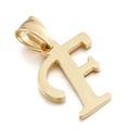Polished golden stainless steel letter F pendant with a shiny metallic finish - Letter F (KP54484-CD)