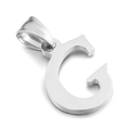 Polished stainless steel letter G pendant in silver finish for minimalist jewelry - Letter G (KP54511-CD)