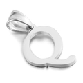 Polished silver stainless steel letter Q pendant with smooth metallic finish - Letter Q (KP54521-CD)