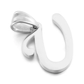 Polished silver stainless steel letter V pendant with attached metal bail - Letter U (KP54525-CD)