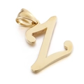 Ciondolo in acciaio inossidabile dorato lucido con design a lettera Z maiuscola - Lettera Z (KP54504-CD)